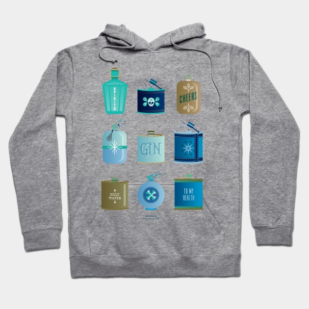 flask blue Hoodie by CatCoq